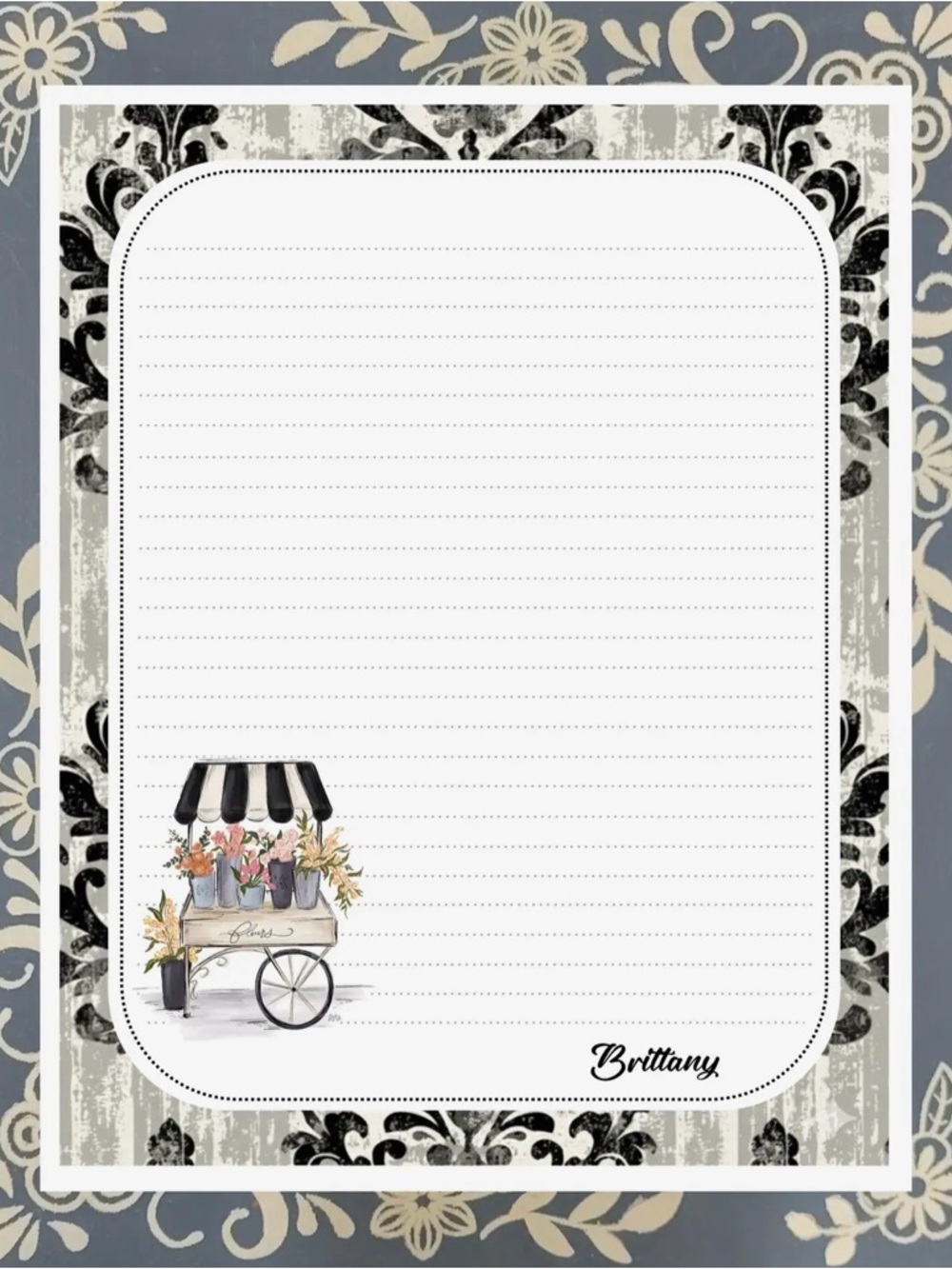 Floral stationery (not personalized)